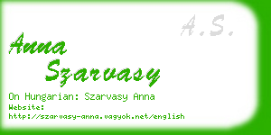 anna szarvasy business card